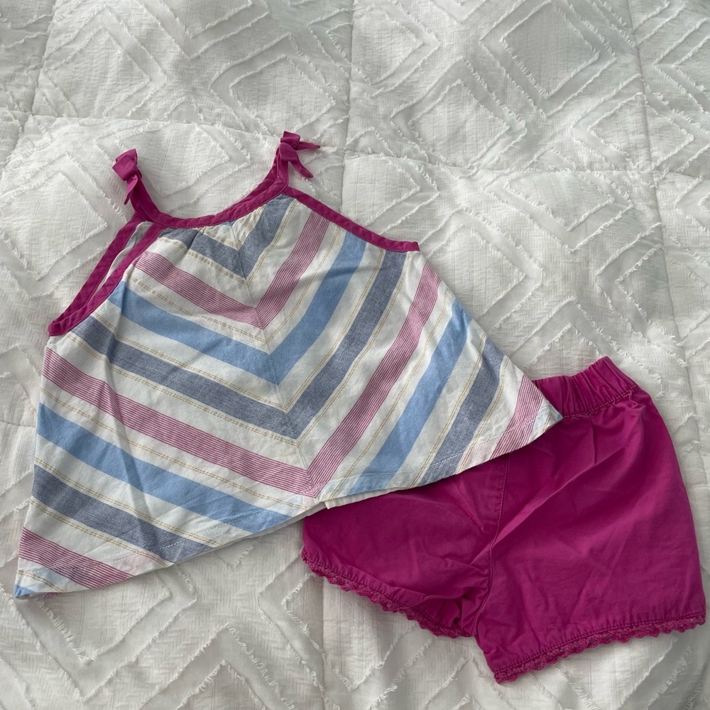 Striped Tank Top and Shorts Set